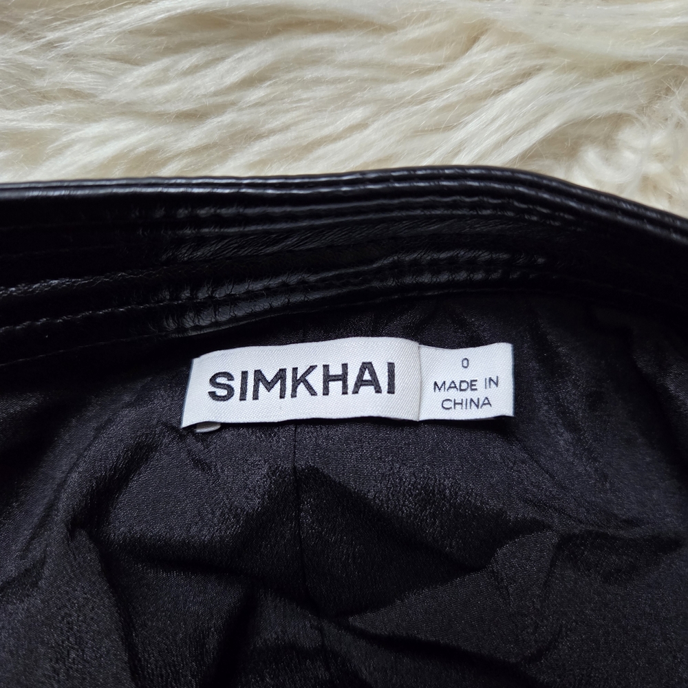 Simkai Vegan Leathe Black Size 0 - Picture 10 of 11